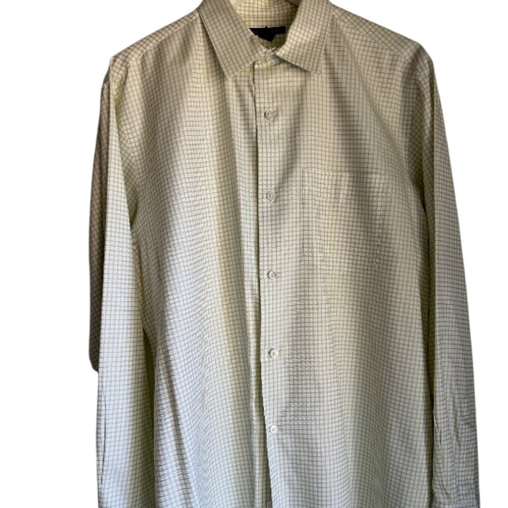 Banana Republic Men’s Green Check Button Down Shirt Size Large 16-16.5